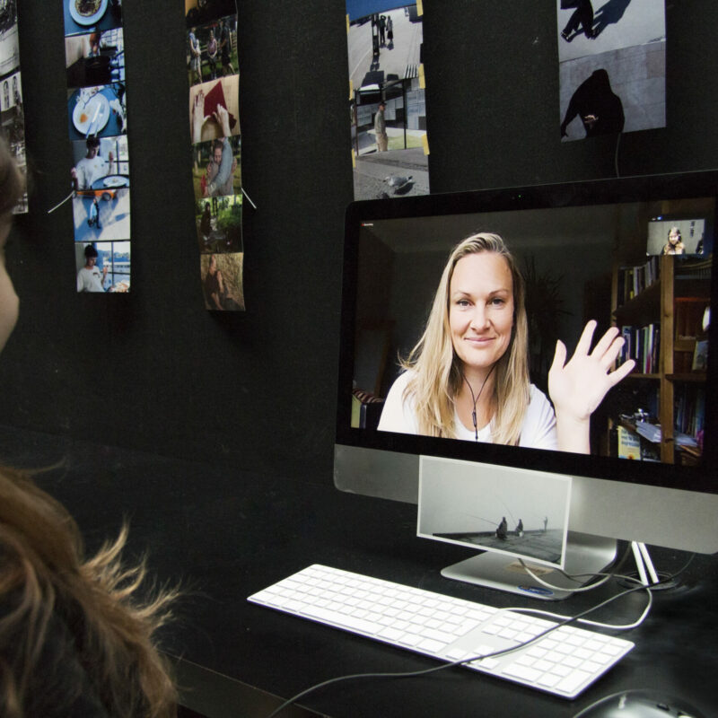 Woman having online CBT therapy session with therapist