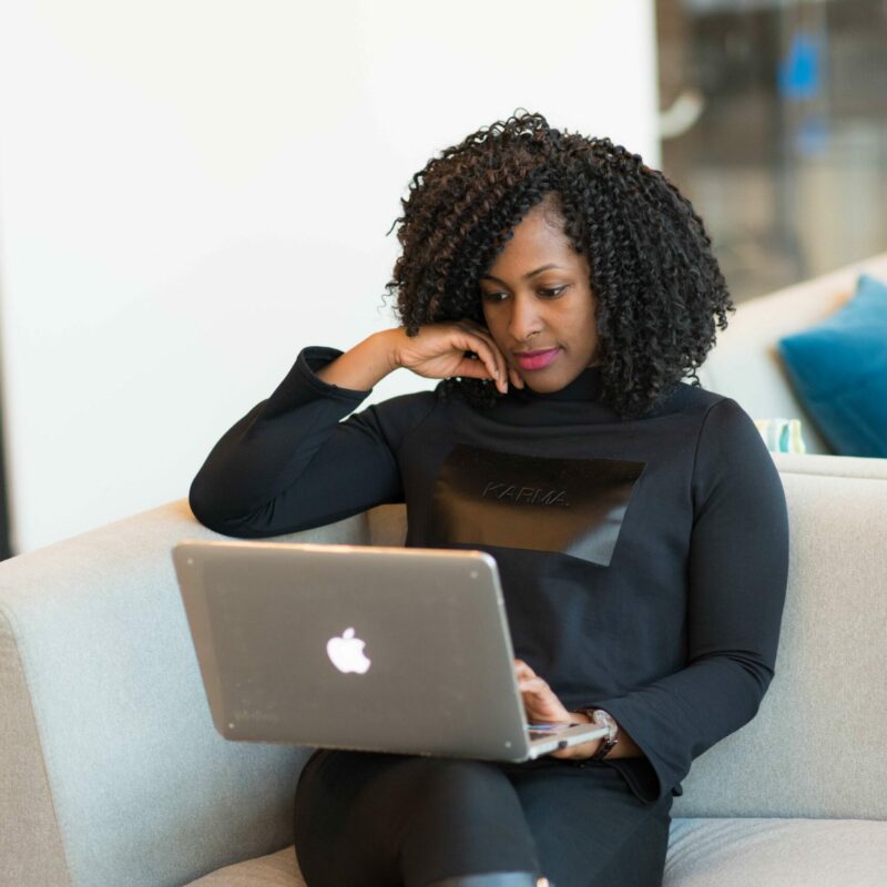 Black woman working